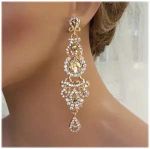 Chunky Crystal Bridal Chandelier Earrings