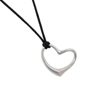 Chunky Silver Heart Pendant Necklace