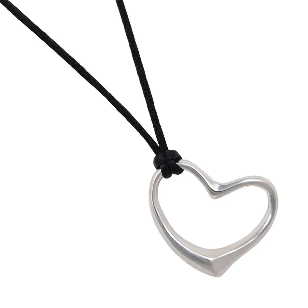 Chunky Silver Heart Pendant Necklace