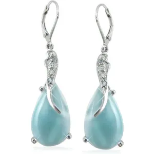 Classic Caribbean Larimar and Sky Blue Topaz Earrings