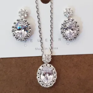 Classic Cubic Zirconia Jewelry Set for Bride