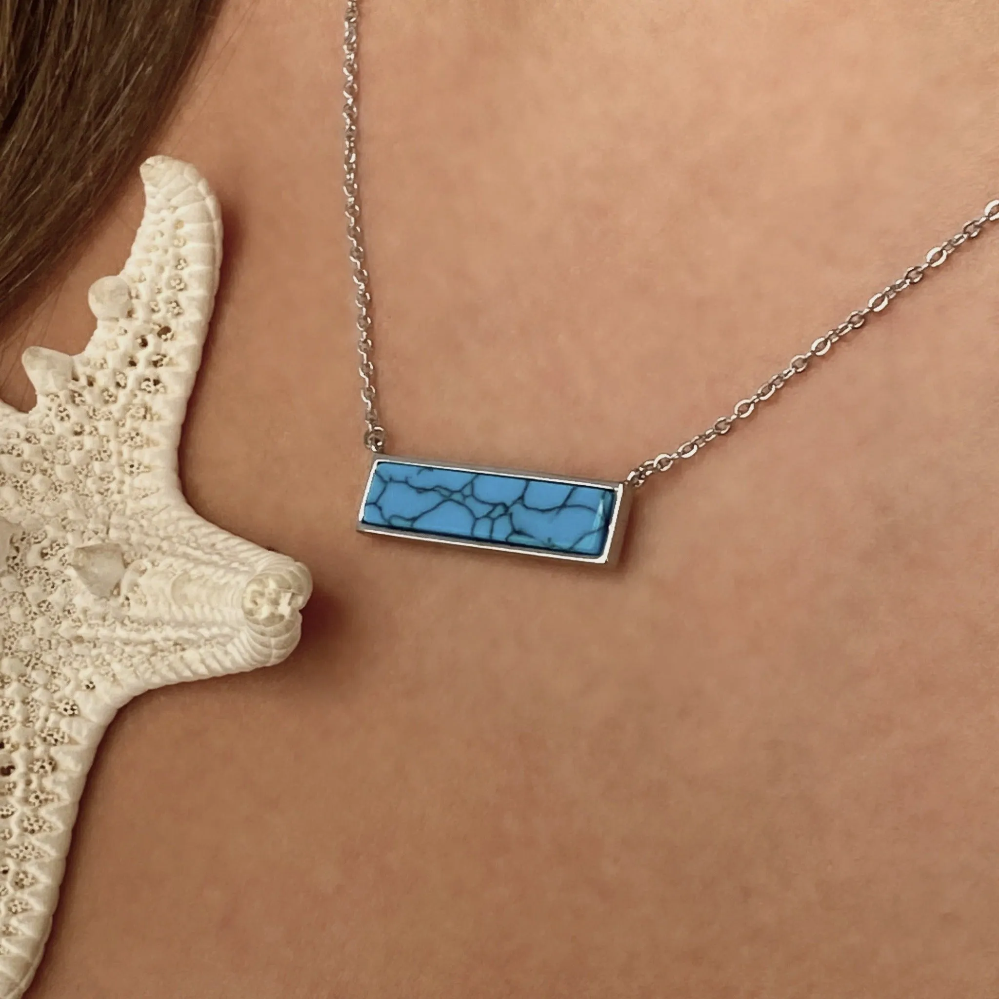 Classic Turquoise Bar Necklace