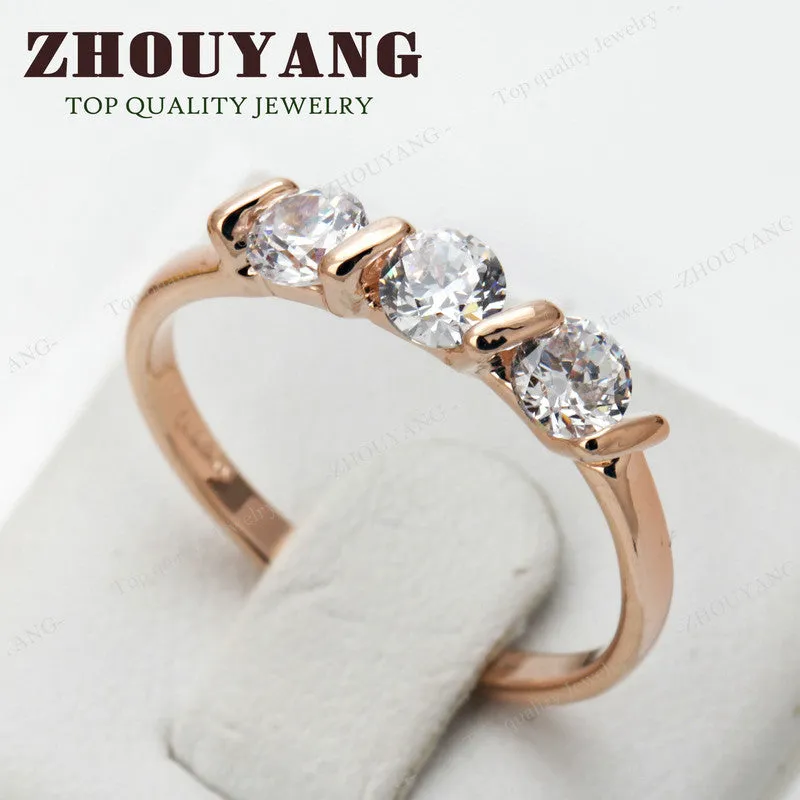 Concise Austrian Crystal Rose Gold Ring  (R067 R068)