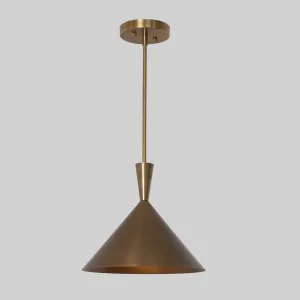 Contemporary Brass Cone Pendant Light
