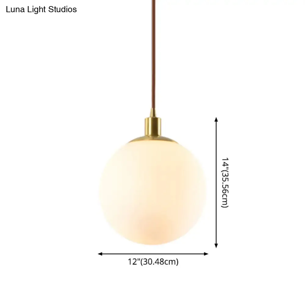 Contemporary Glass Pendant Light – Gold Spherical Design for Bedroom