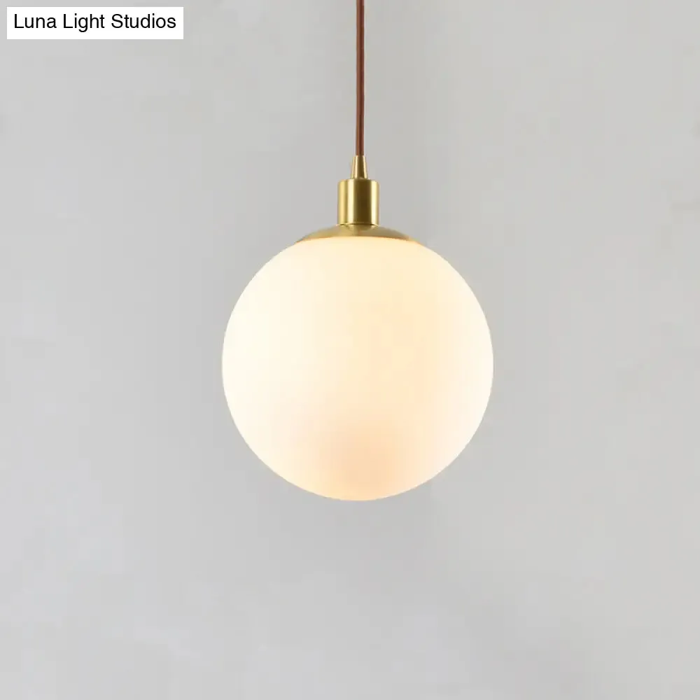 Contemporary Glass Pendant Light – Gold Spherical Design for Bedroom