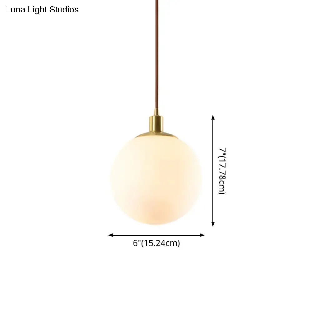 Contemporary Glass Pendant Light – Gold Spherical Design for Bedroom