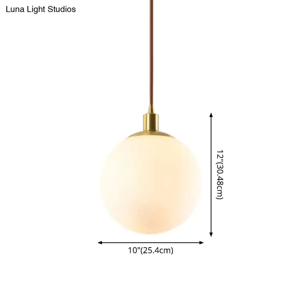 Contemporary Glass Pendant Light – Gold Spherical Design for Bedroom