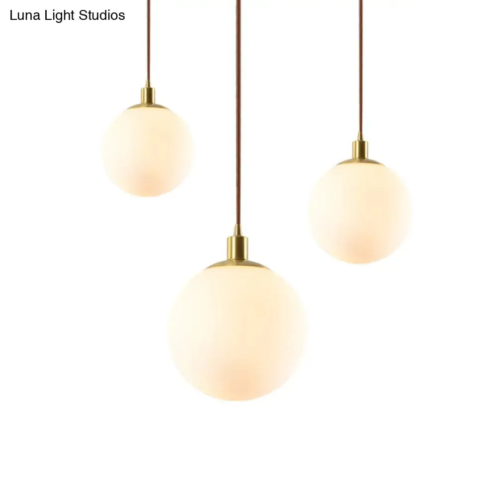 Contemporary Glass Pendant Light – Gold Spherical Design for Bedroom