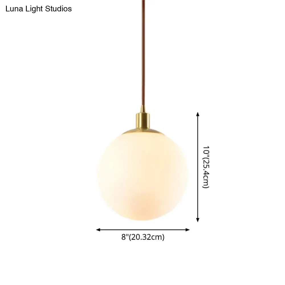 Contemporary Glass Pendant Light – Gold Spherical Design for Bedroom