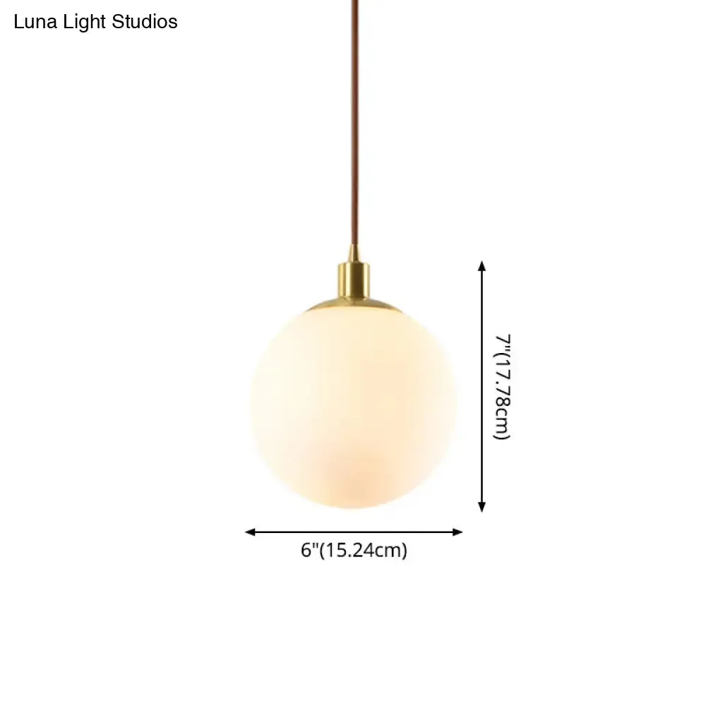 Contemporary Glass Pendant Light – Gold Spherical Design for Bedroom