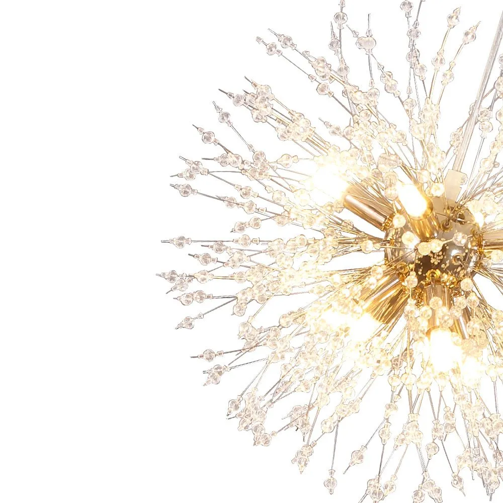 Contemporary Gold Cluster Firework Sphere Chandelier