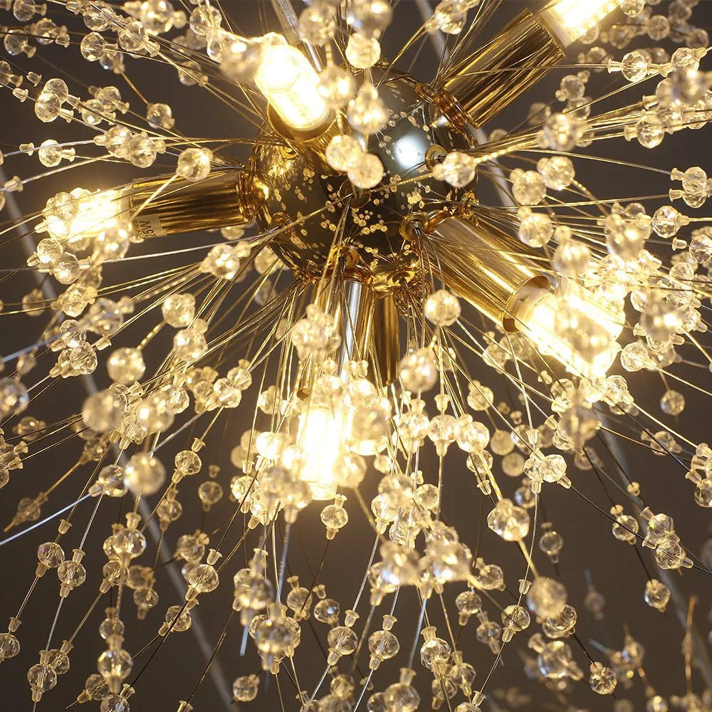 Contemporary Gold Cluster Firework Sphere Chandelier