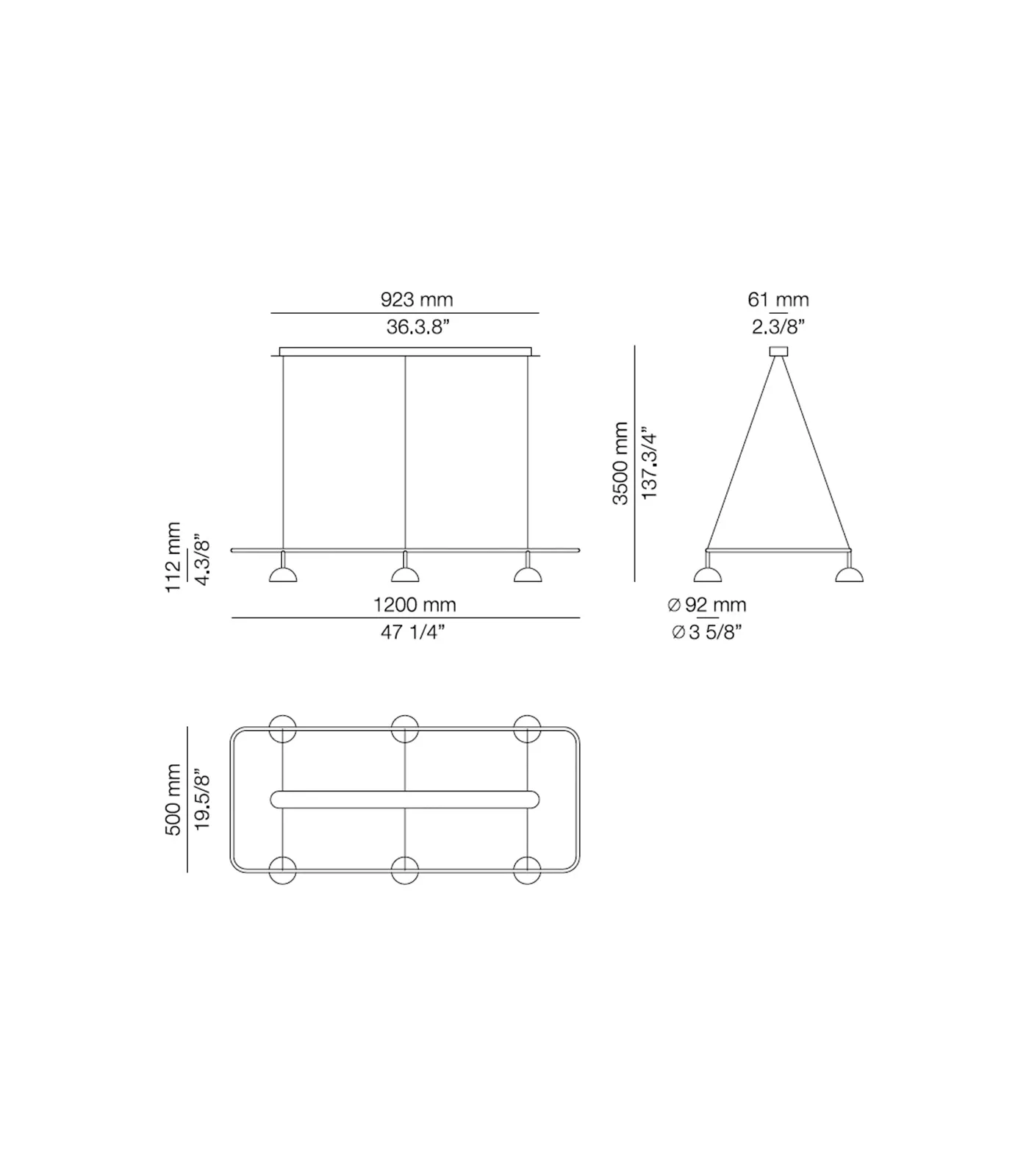 Cupolina Linear Pendant Light