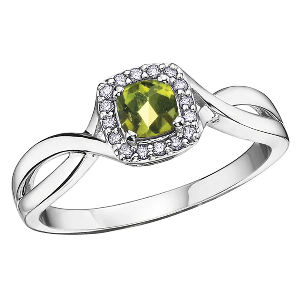 Cushion Cut Birthstone Rings with Diamond Halo