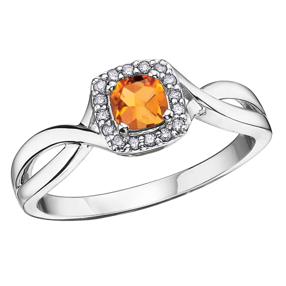 Cushion Cut Birthstone Rings with Diamond Halo