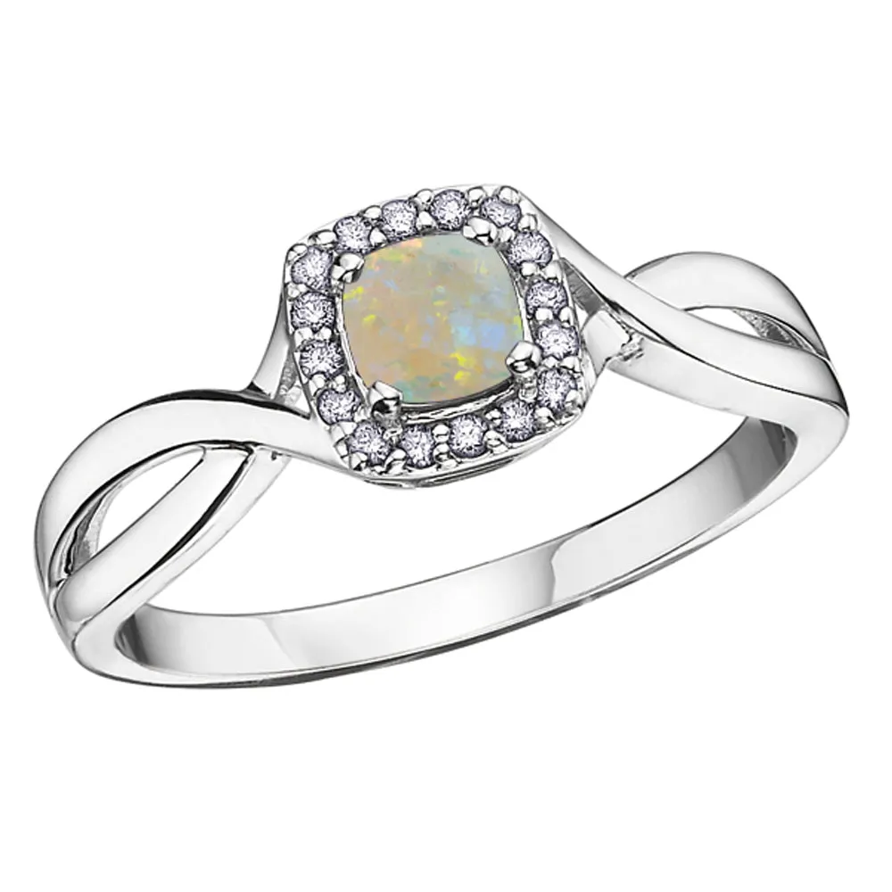 Cushion Cut Birthstone Rings with Diamond Halo