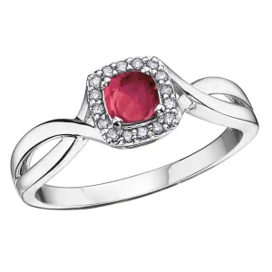 Cushion Cut Birthstone Rings with Diamond Halo