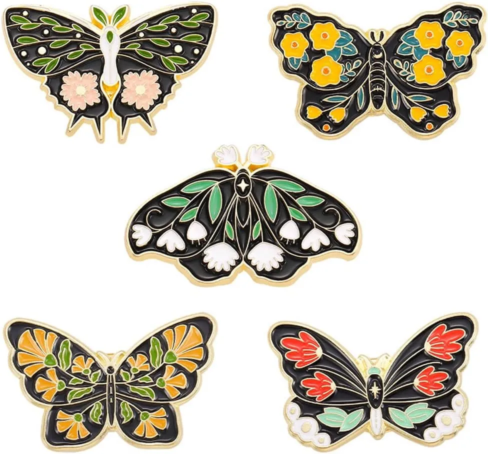 Cute Butterfly Enamel Pins Yukfhgt 10 Pcs Butterfly Enamel Backpacks Pins Cool Horror Enamel Lapel Pins Brooches Enamel Butterfly Pins Lapel Pins