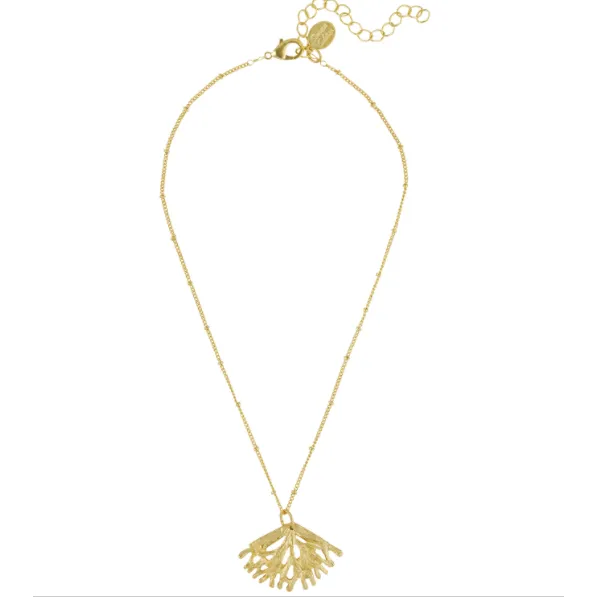 Dainty Gold Plated Coral Necklace