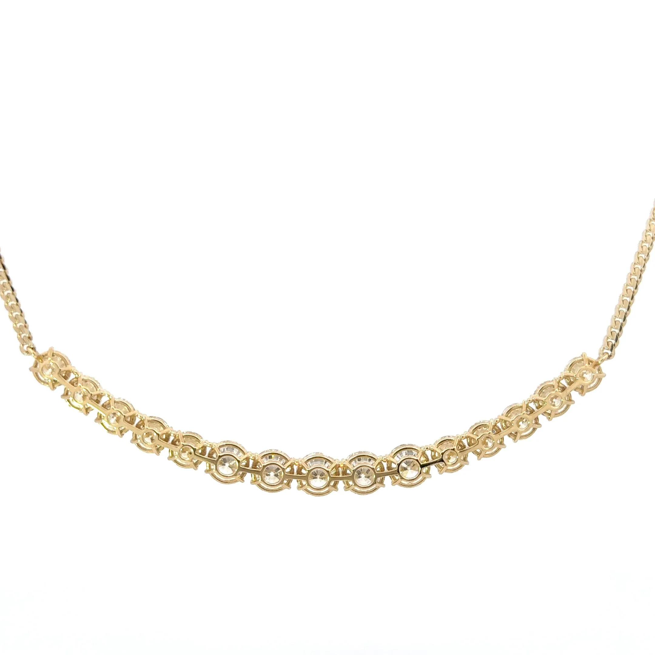 Diamond 16.78ctw Smile Necklace 14K Yellow Gold