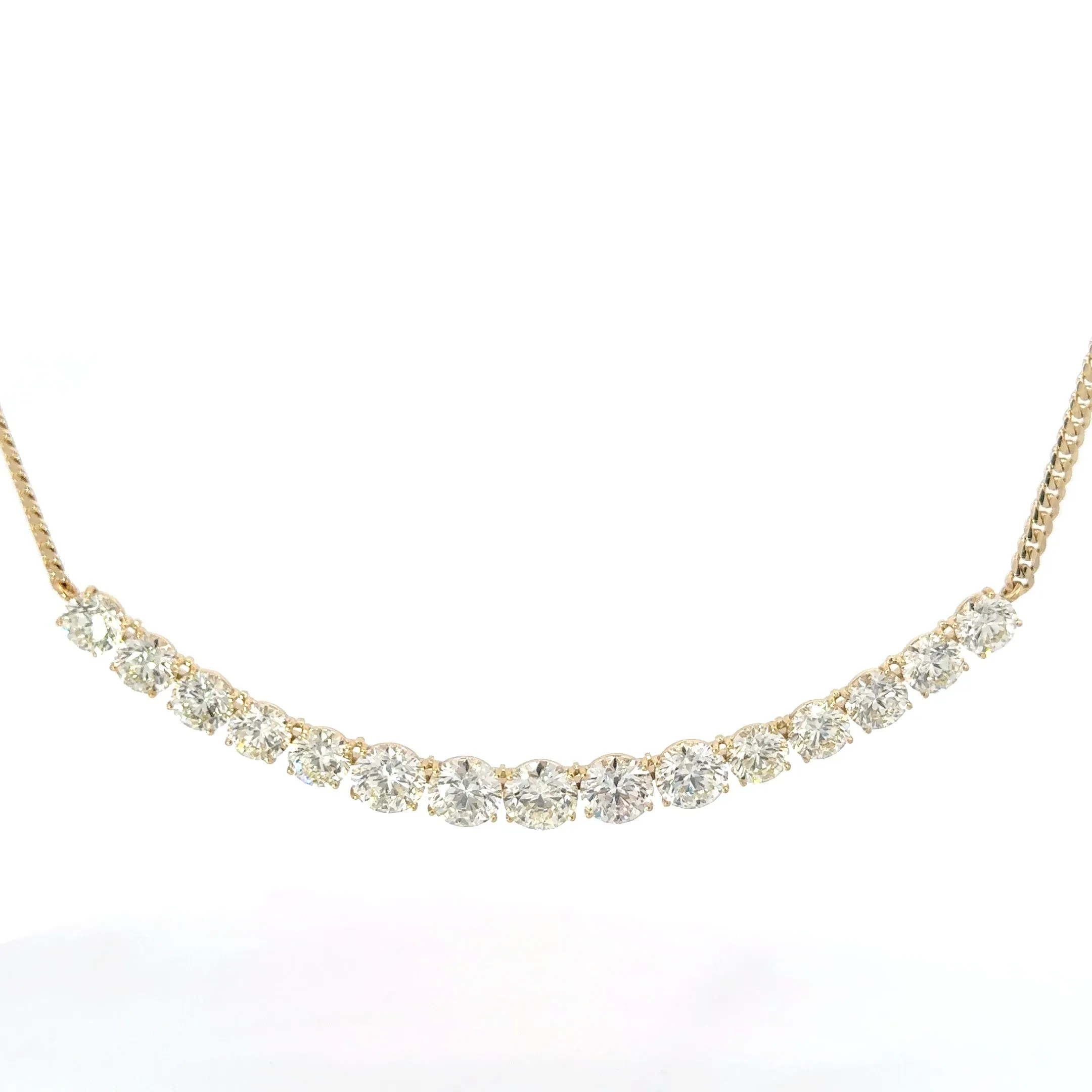 Diamond 16.78ctw Smile Necklace 14K Yellow Gold