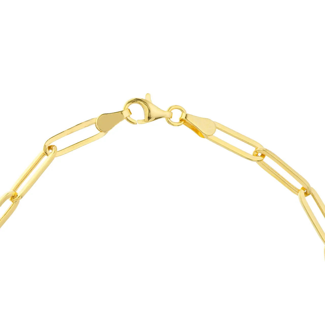 Diamond Accent Gold Paper Clip Chain Bracelet