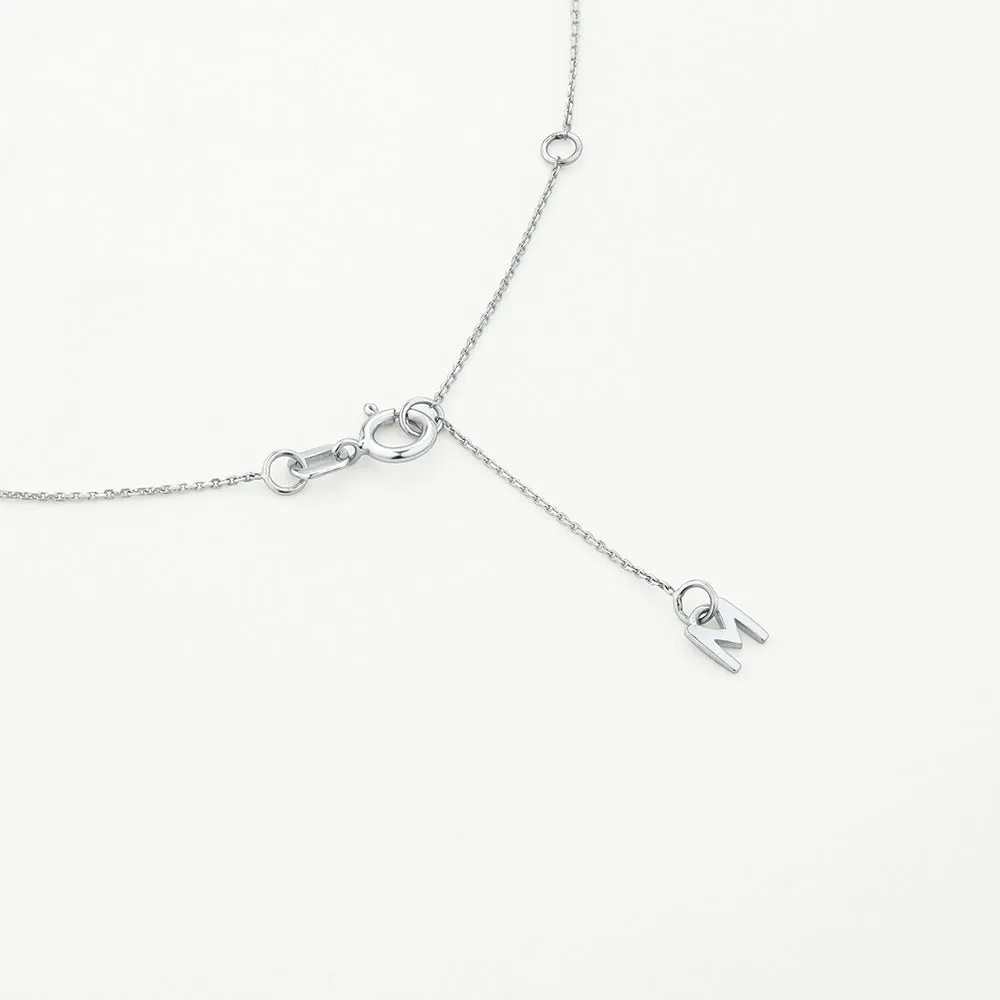 Diamond Letter L Necklace in Silver