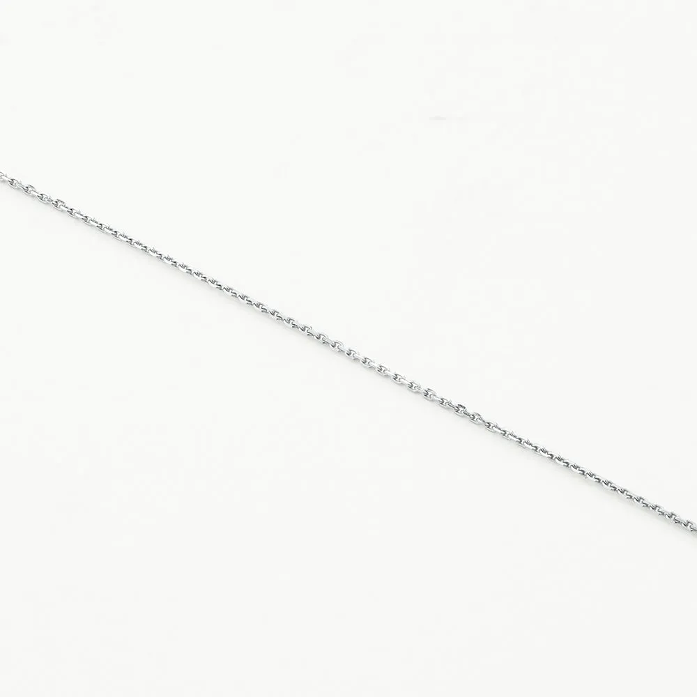 Diamond Letter L Necklace in Silver