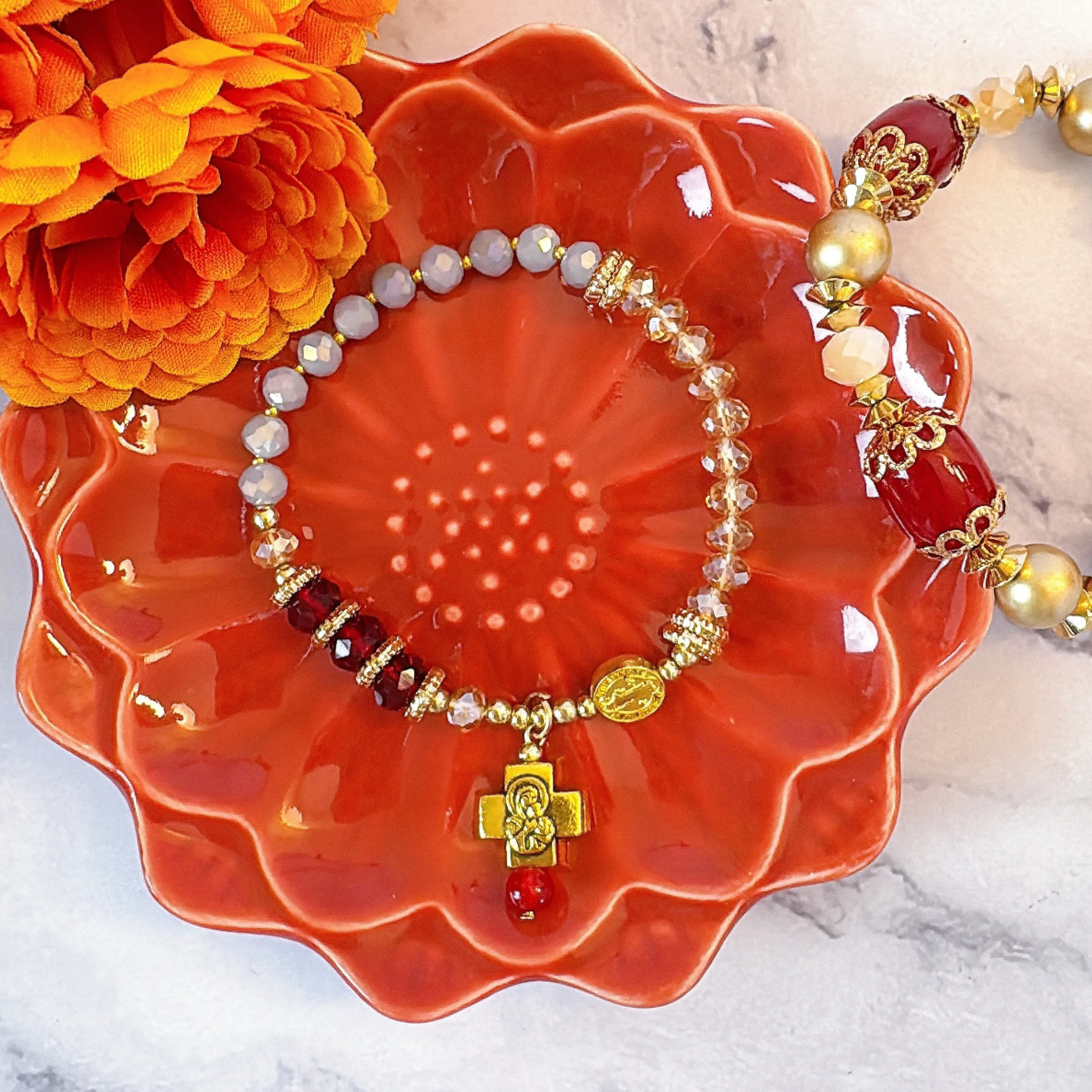 Divine Mercy Two Decades Rosary Bracelet Set