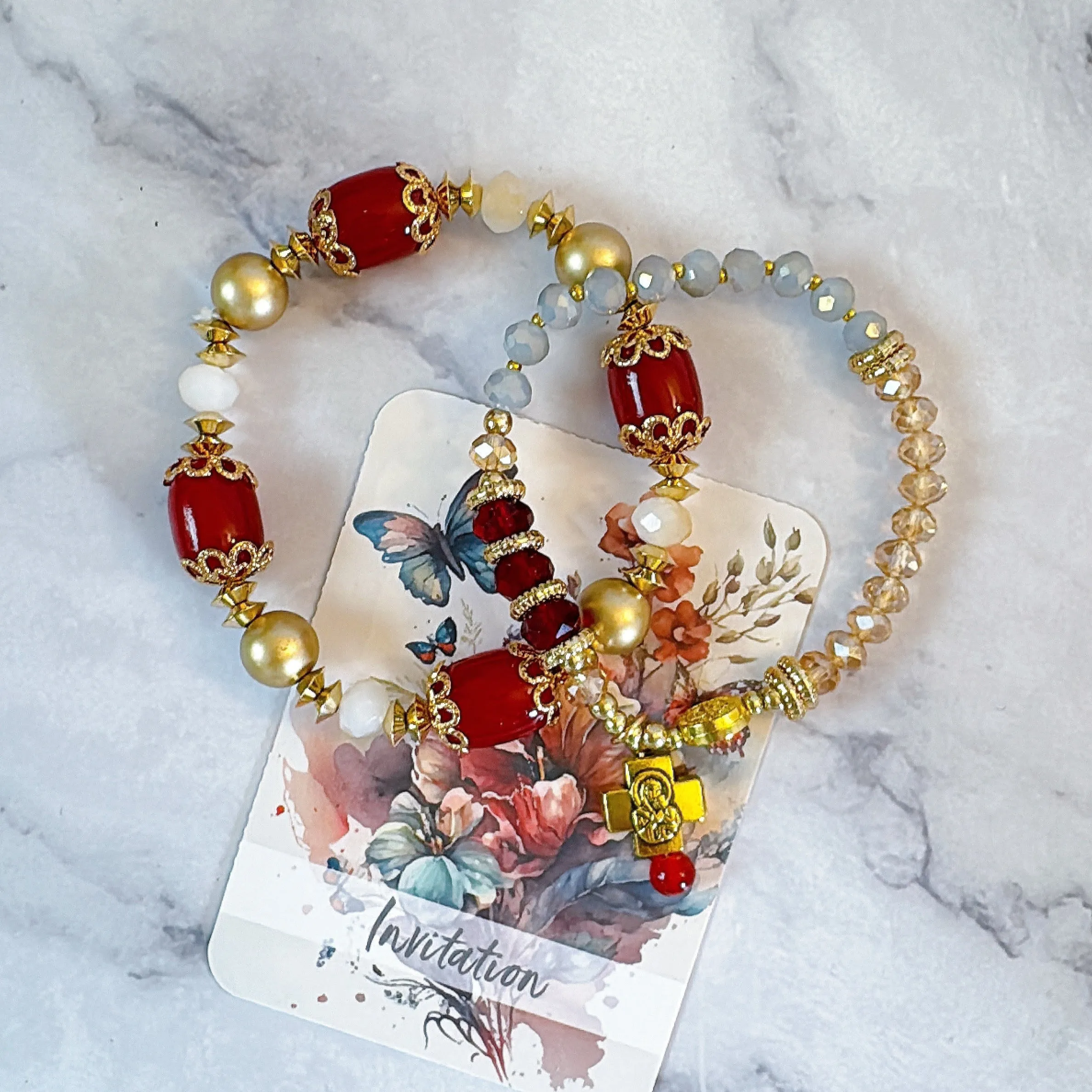 Divine Mercy Two Decades Rosary Bracelet Set