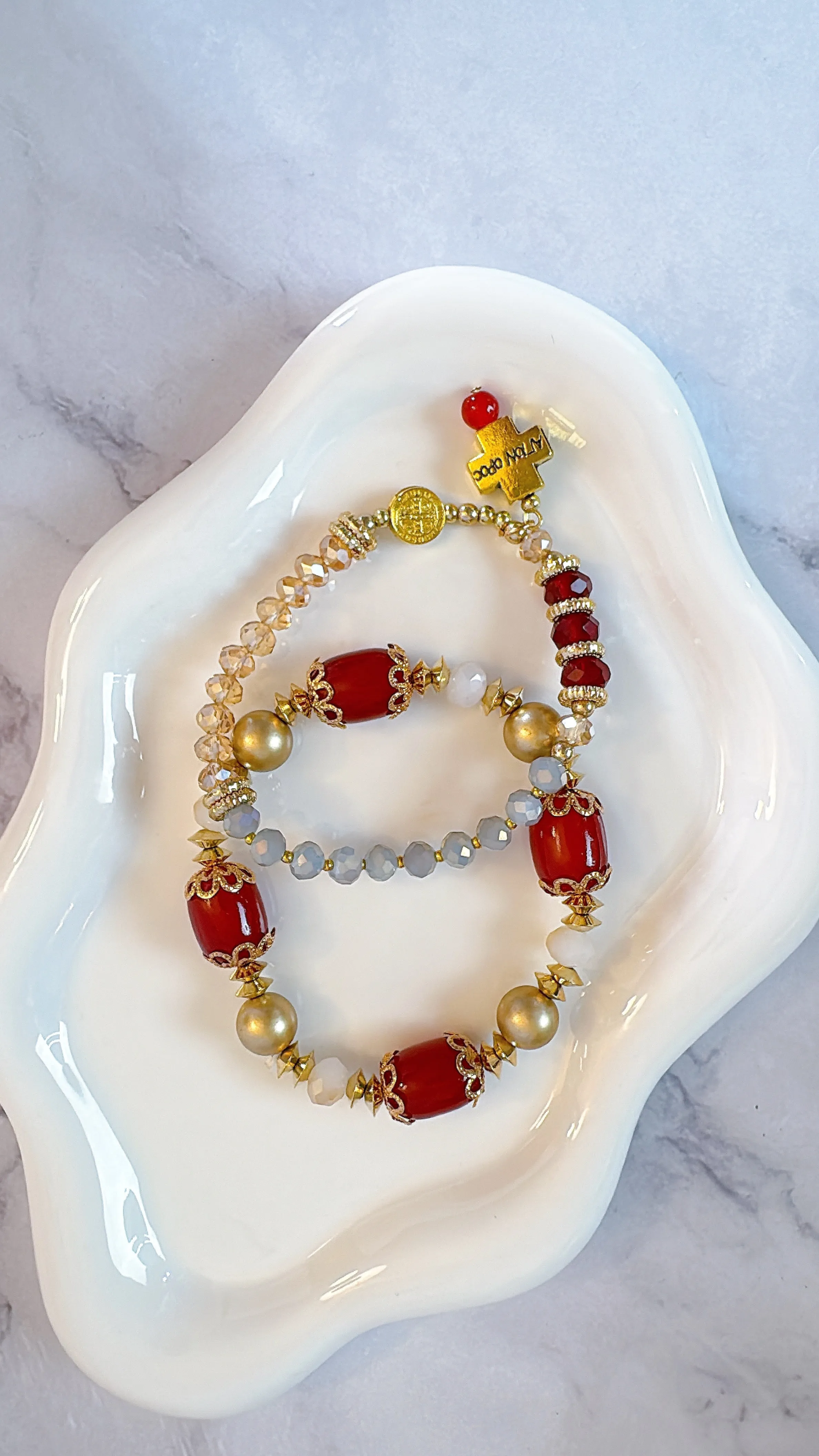 Divine Mercy Two Decades Rosary Bracelet Set