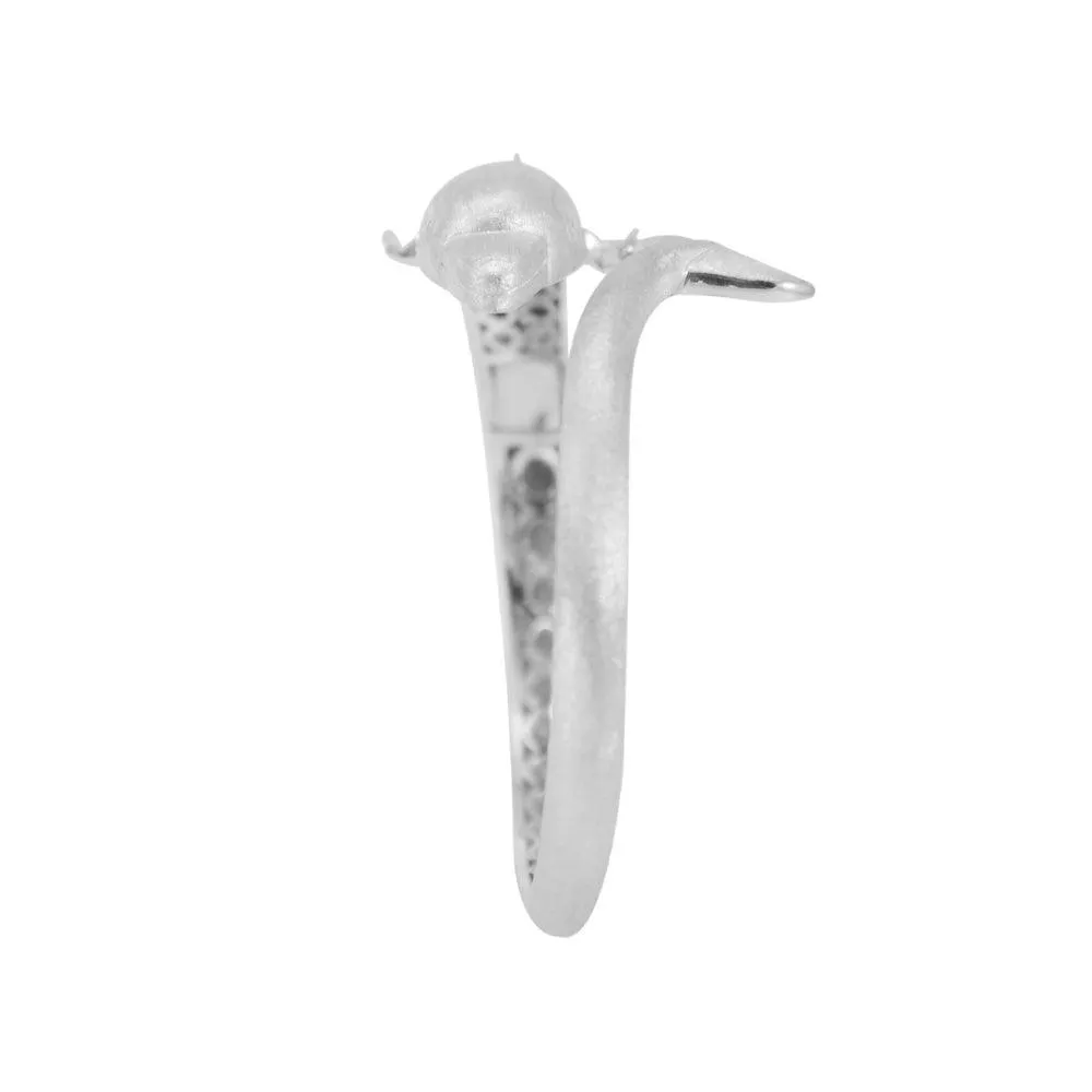 Dolphins Sterling Silver Cuff Bracelet with Locking System