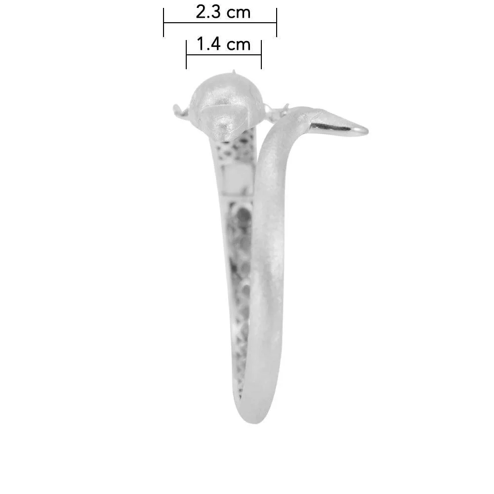 Dolphins Sterling Silver Cuff Bracelet with Locking System