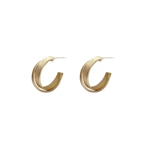 Dongdaemun Fashion Simple Small Earrings Metallic Ring