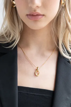 DOUBLE HOOP PENDANT NECKLACE