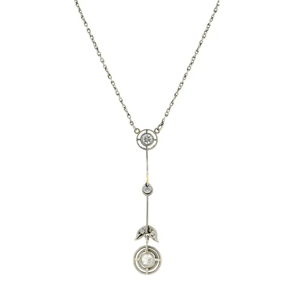 Edwardian Diamond Lavalier Necklace