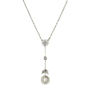 Edwardian Diamond Lavalier Necklace