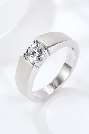 Elegant 1 Carat Lab-Grown Diamond Sterling Silver Ring - A Timeless Treasure