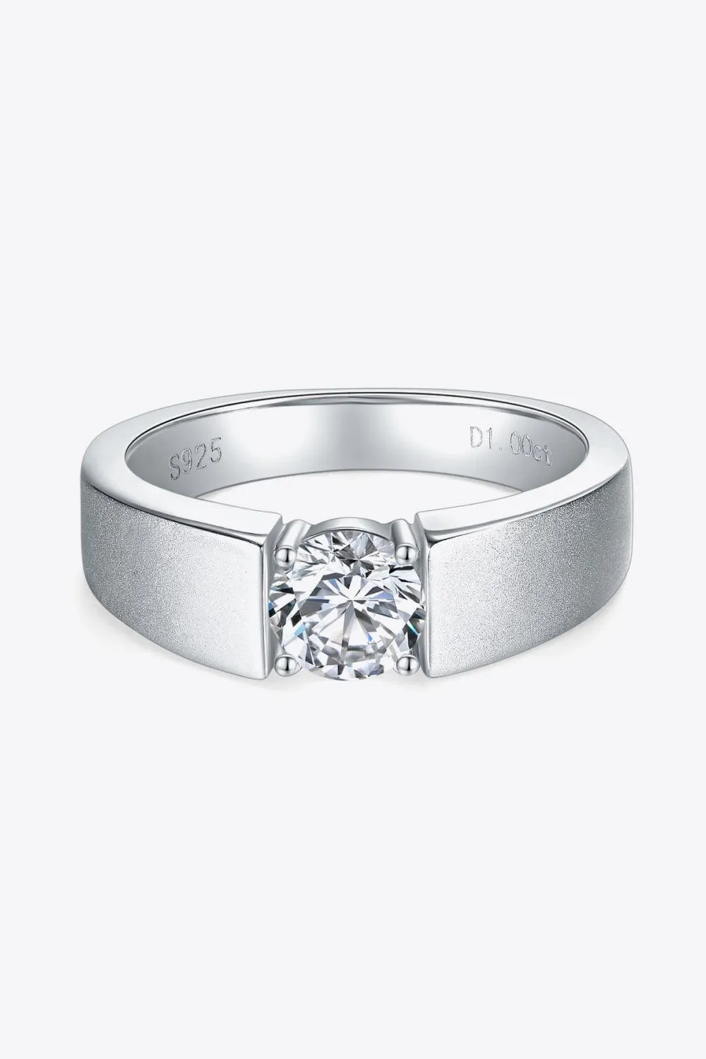 Elegant 1 Carat Lab-Grown Diamond Sterling Silver Ring - A Timeless Treasure