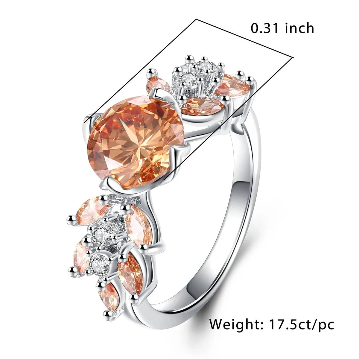 Elegant Flower Engagement Wedding Ring