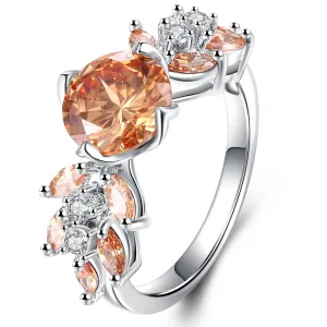 Elegant Flower Engagement Wedding Ring