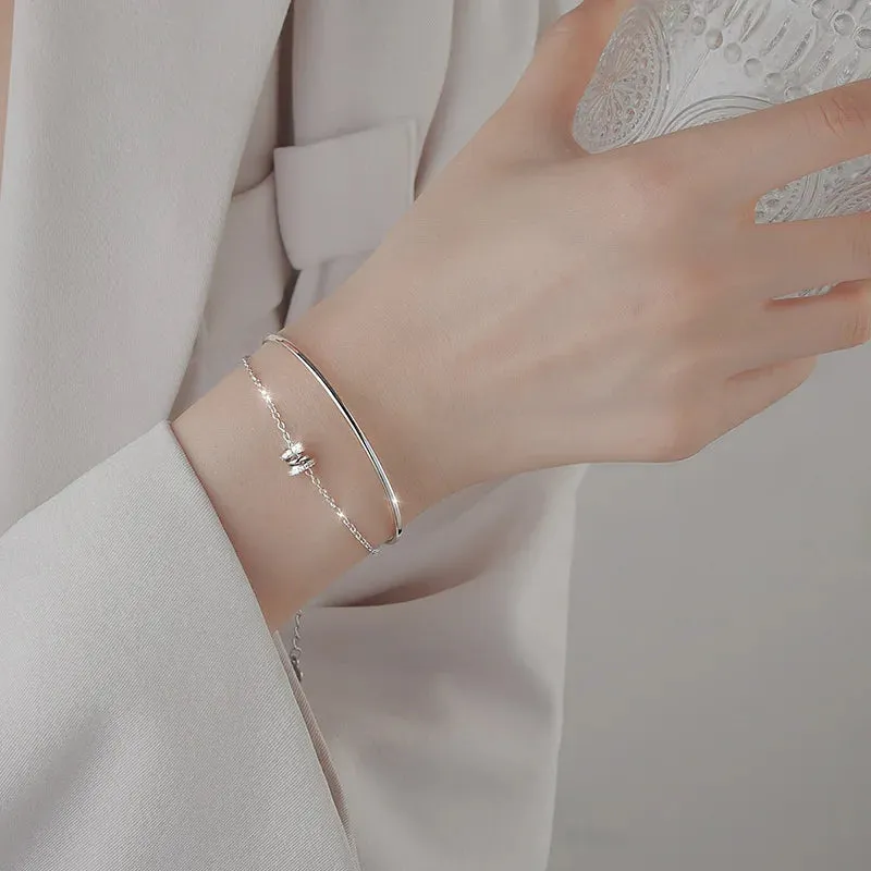 Elegant Silver Butterfly Bracelet, Nature-Inspired Jewelry for Wome
