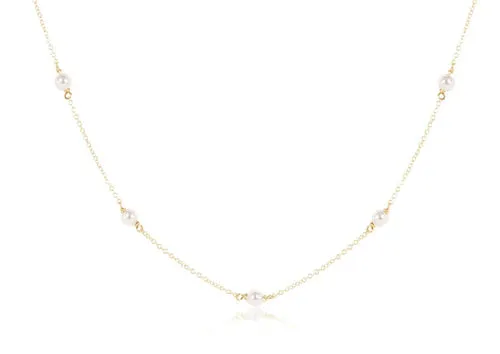 enewton 15" Choker Simplicity Chain Gold -  4mm Pearl
