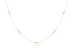 enewton 15" Choker Simplicity Chain Gold -  4mm Pearl