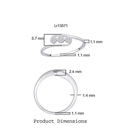 EternalDia IGI Certified Diamond Accent Three Flower Bypass Ring in 10K Yellow Gold (0.08 Cttw)