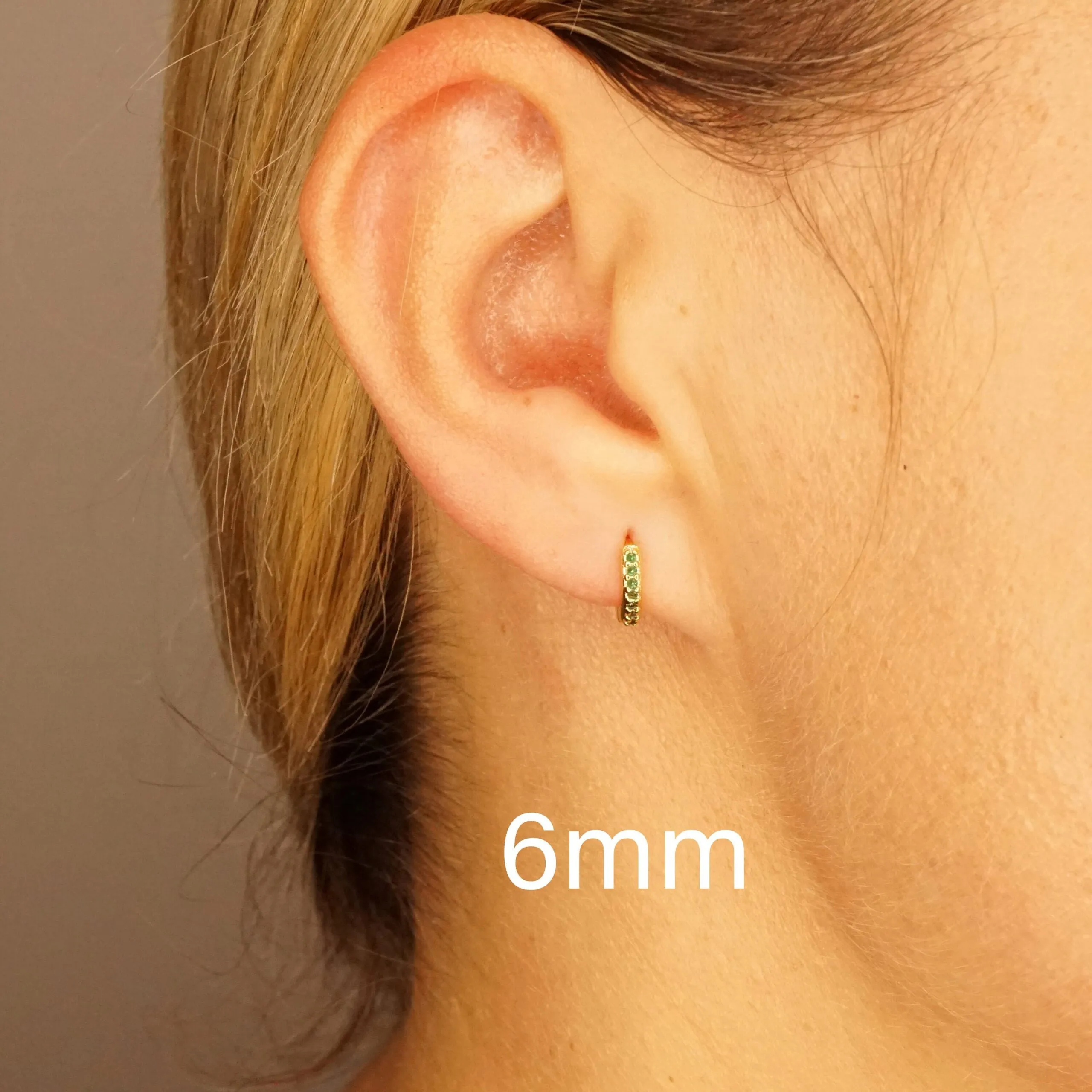 Evelyn X - Emerald Green Crystal Huggie Hoop Earrings