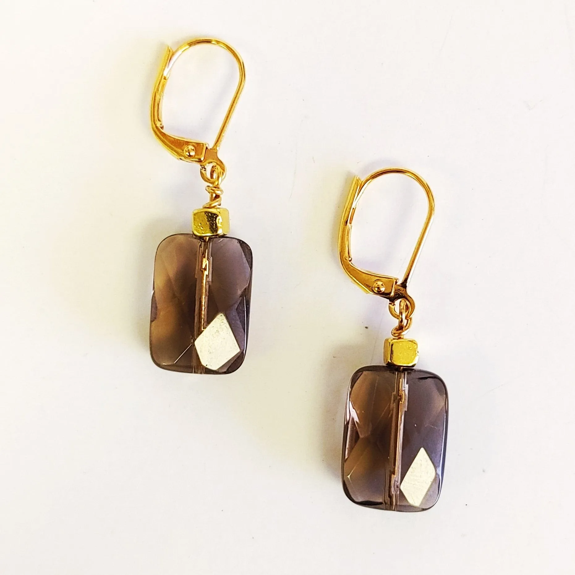 Faceted Smokey Quartz Earrings