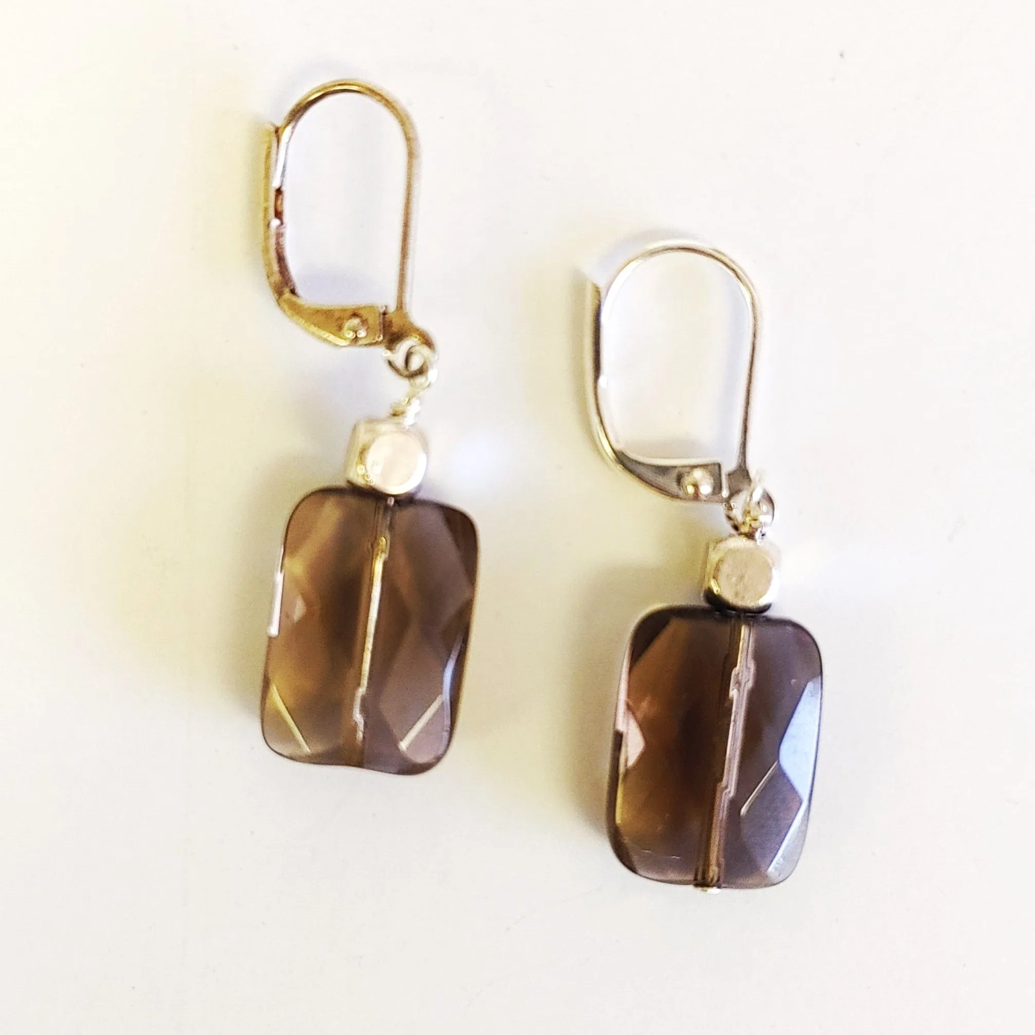 Faceted Smokey Quartz Earrings