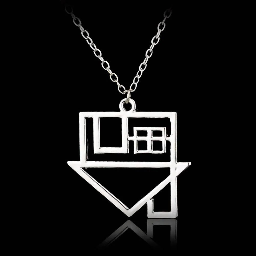 Fashion Silver Plated Rock Band Pendant Necklace